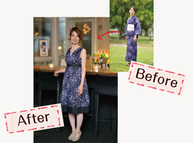 ゆかたをワンピースに大胆リメイク!