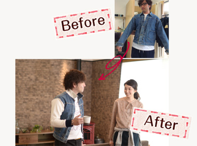 デニムジャケットも自分流にアレンジ!