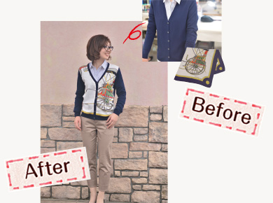 定番カーディガンにリッチな素材をプラス!